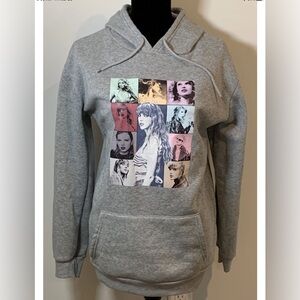 Taylor Swift The Eras Tour Grey Hoodie Large Sweatshirt Women Swifty Fan Merch